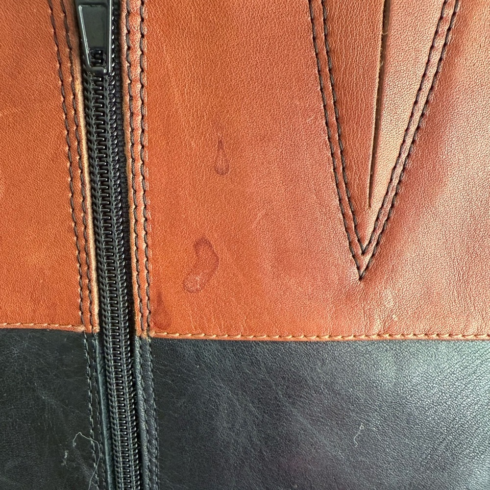 Two-Tone Leather Riding Boots - Picture 4 of 6